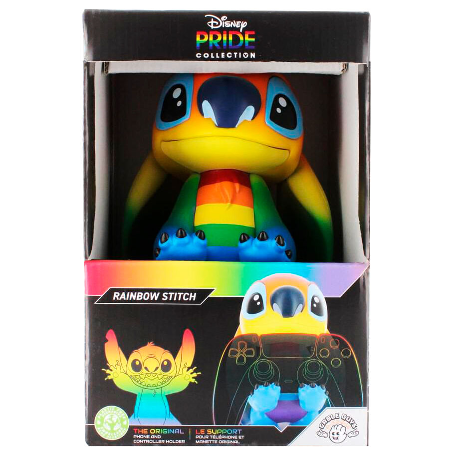 Disney Stitch Rainbow Figur med klämma för kabelhantering - 20 cm