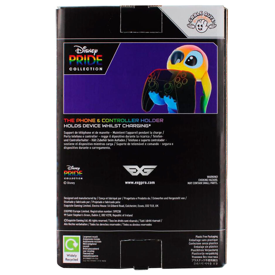 Disney Stitch Rainbow Figur med klämma för kabelhantering - 20 cm