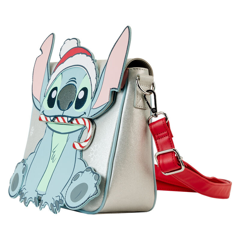 Loungefly Disney Stitch Holiday Glitter Crossbody Bag