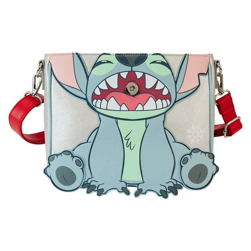 Loungefly Disney Stitch Holiday Glitter Crossbody Bag