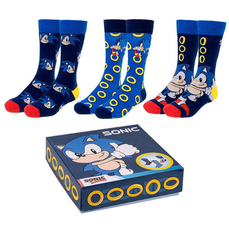 Sonic the Hedgehog 3-Pack Strumpor för Vuxna