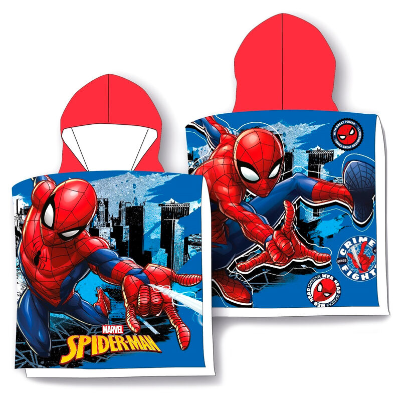 Marvel Spiderman Mikrofiber Poncho Handduk