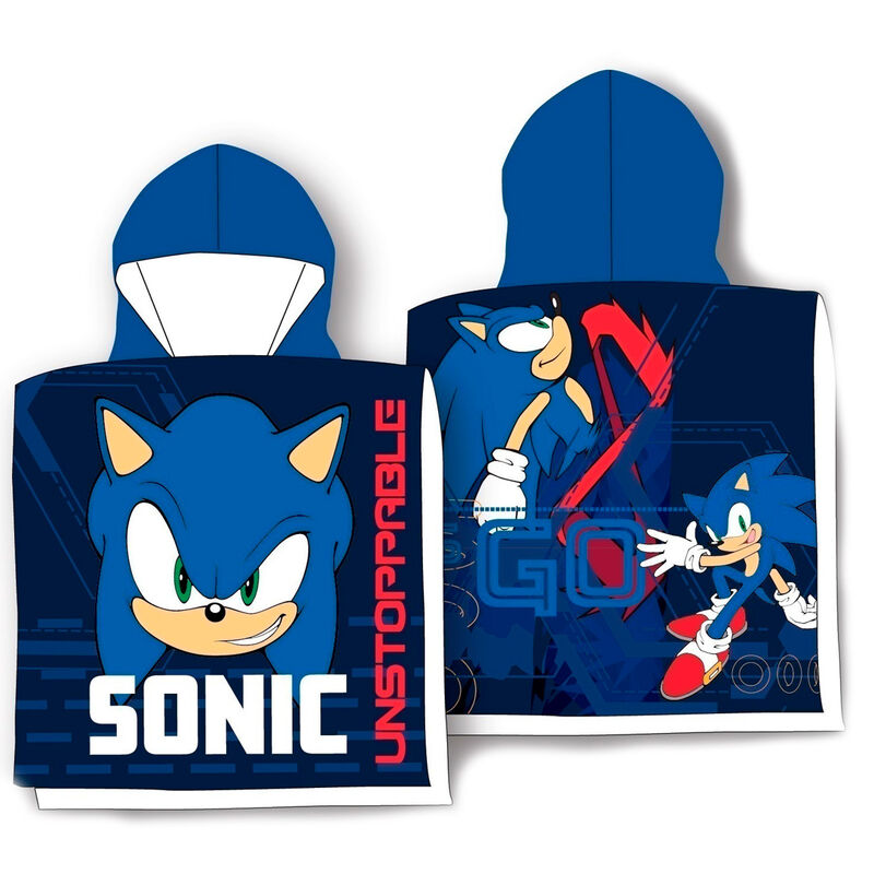 Sonic The Hedgehog Bomull Poncho Handduk