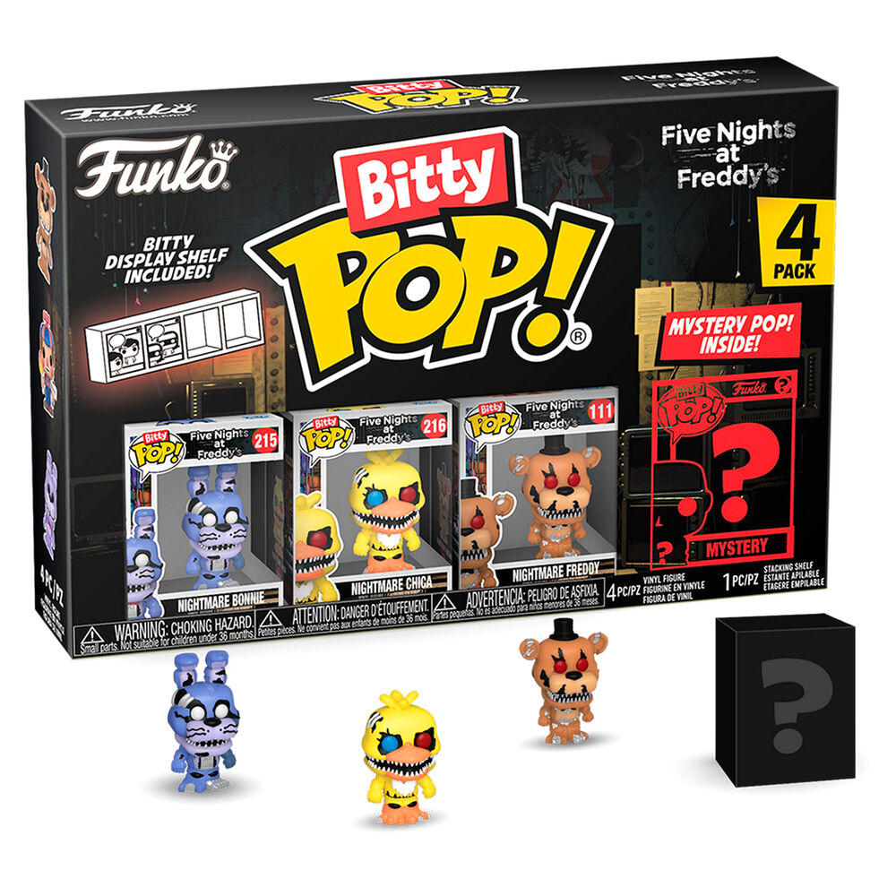 Your favourite Pops! have been shrunk into Bitty Pops! Expand your collection with this assortment of Bitty Pop! figures featuring your most beloved cartoon characters! Each 4-pack comes with one rare or hyper rare mystery Bitty Pop! to complete the series. Bitty Pops! are packaged in hard acrylic cases with detachable bottom lids. Detachable bottom lids double as acrylic bases
