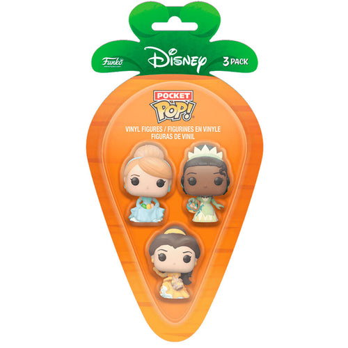 Carrot Pocket POP Disney Princess Figurer - Cinderella, Tiana, Bella