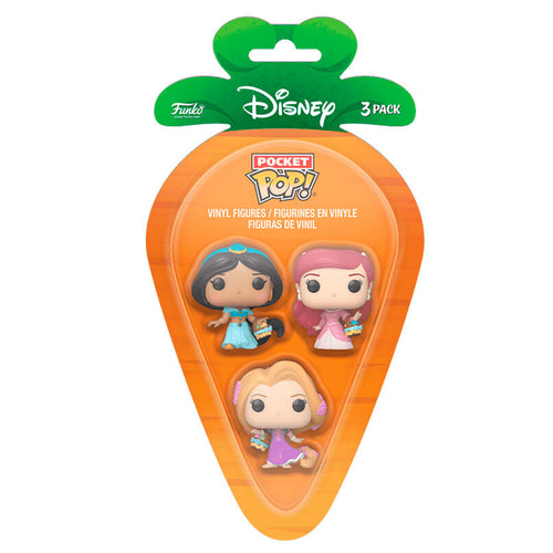 Carrot Pocket POP Blister 3 Figurer – Disney Princess Rapunzel, Ariel, Jasmin