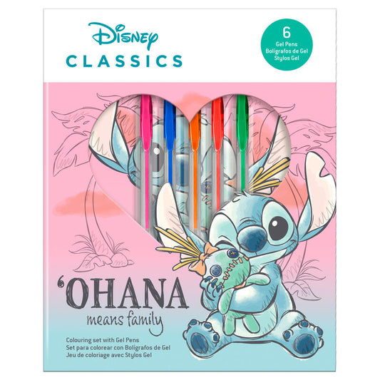 Disney Stitch Anteckningsbok med 6 Gelpennor
