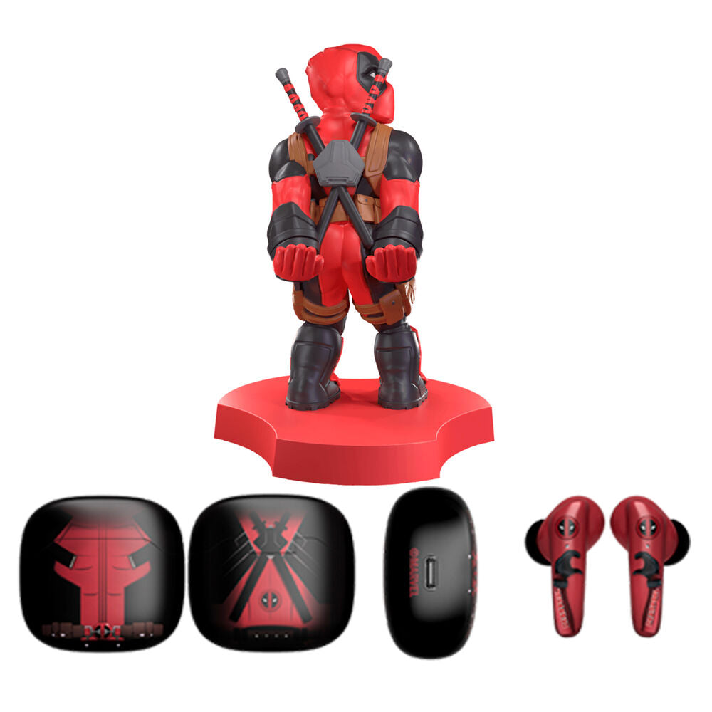Marvel Deadpool Trådlösa Hörlurar med Mini Kabelfigur