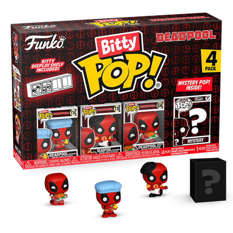 Your favourite Pops! have been shrunk into Bitty Pops! Expand your collection with this assortment of Bitty Pop! figures featuring your most beloved cartoon characters! Each 4-pack comes with one rare or hyper rare mystery Bitty Pop! to complete the series. Bitty Pops! are packaged in hard acrylic cases with detachable bottom lids. Detachable bottom lids double as acrylic bases