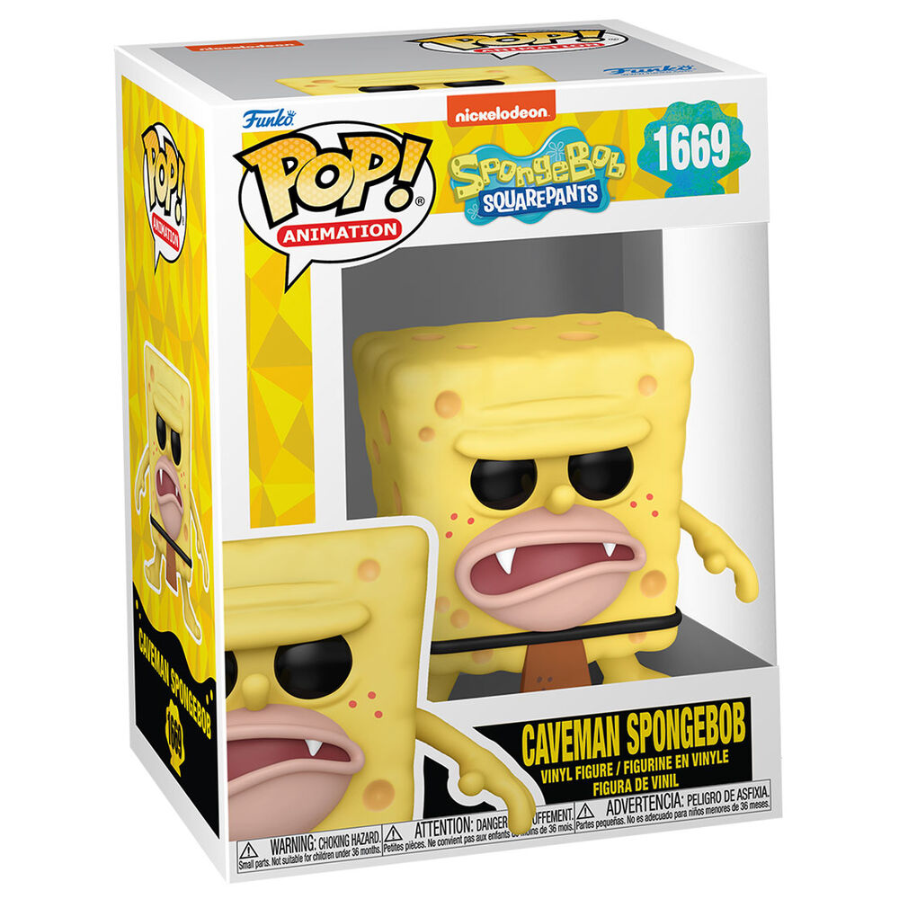 POP Figur Svampbob Caveman – 9cm Samlarfigur i Presentask