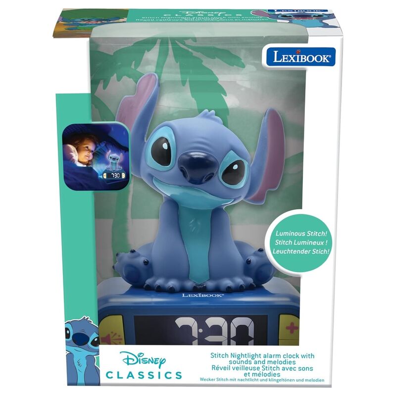 Disney Stitch Digital 3D Väckarklocka med Ljus och Ljud
