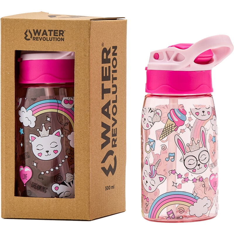 Water Revolution Tritan Kattflaska 500ml - Hållbar och Praktisk
