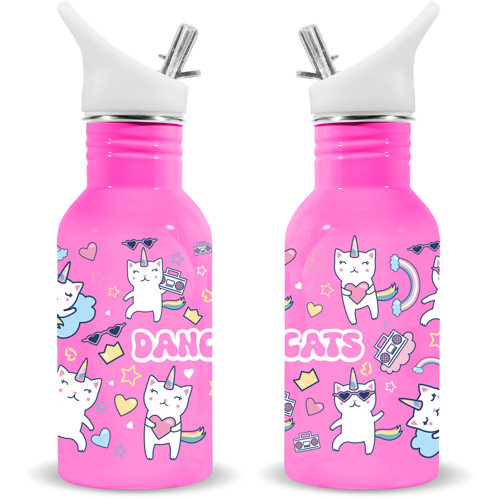 Water Revolution Dancing Cats rostfri stålflaska 500ml