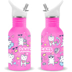 Water Revolution Dancing Cats rostfri stålflaska 500ml