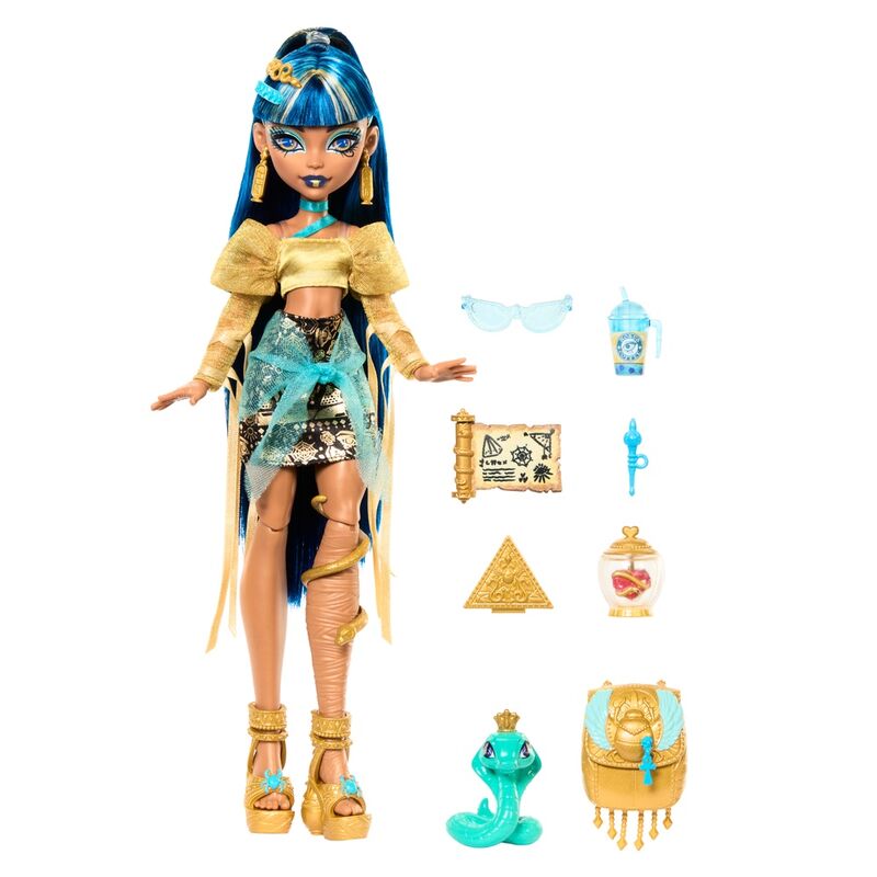 Age: +4 years. Articulated doll with pet cobra Hissette. Fashion set and accessories.