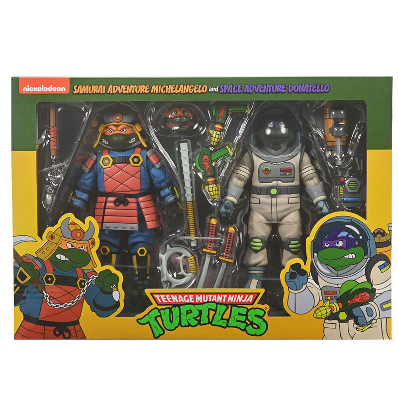 Teenage Mutant Ninja Turtles Rymdäventyr Donatello & Samuraiäventyr Michelangelo Set - 2 Figurer 18cm