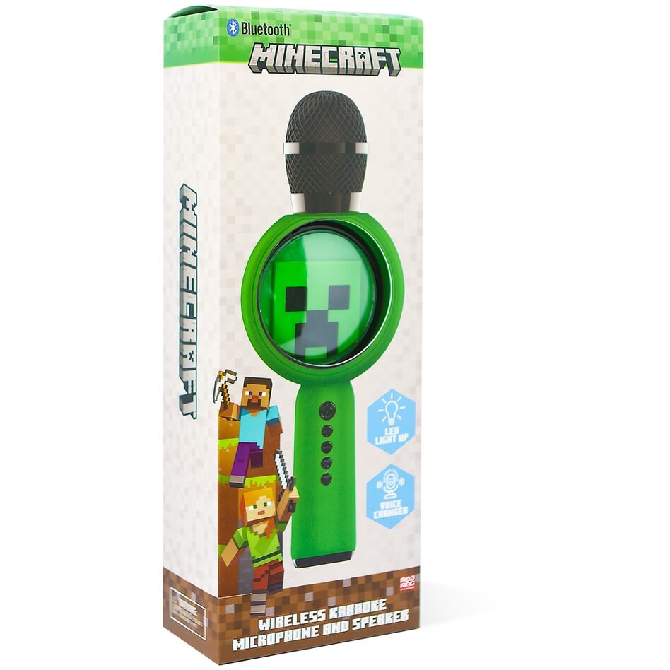 Minecraft Bluetooth Högtalare med Mikrofon och LED