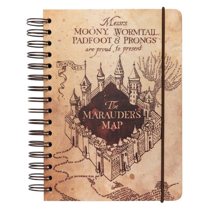 It has 90 A5 size sheets. Hardback covers with wire-o binding. Elastic band closure. Includes inside pocket. Rounded outer corners.
