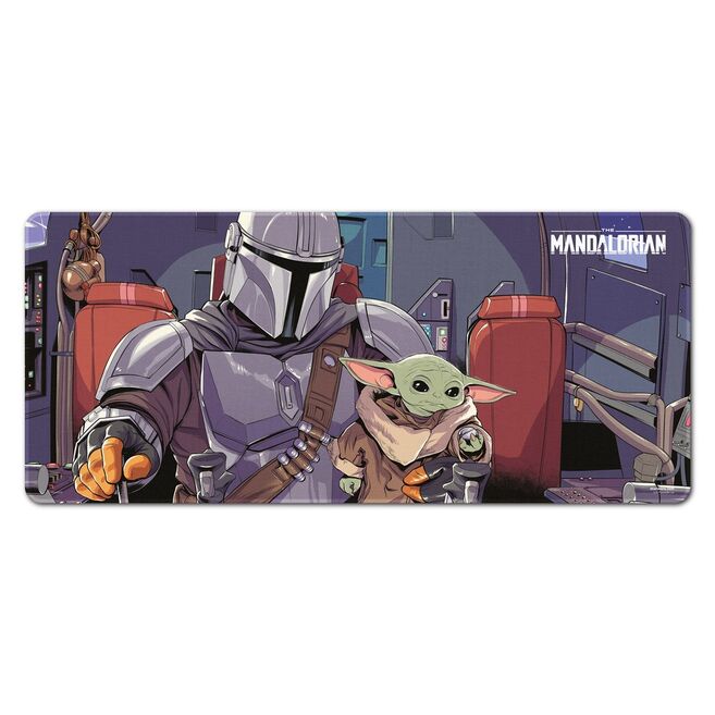 Star Wars Mandalorian &#38; Child gaming desk mat