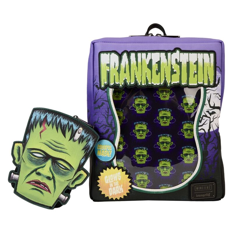 Loungefly Universal Monster Frankenstein Neon Mask Ryggsäck 28cm