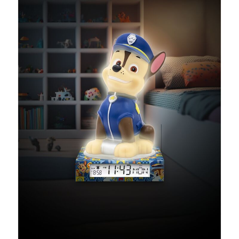 Paw Patrol 3D-lampa med väckarklocka