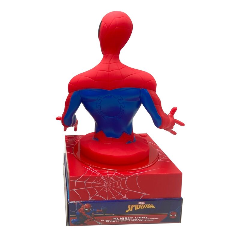 Marvel Spiderman 3D-lampa med väckarklocka