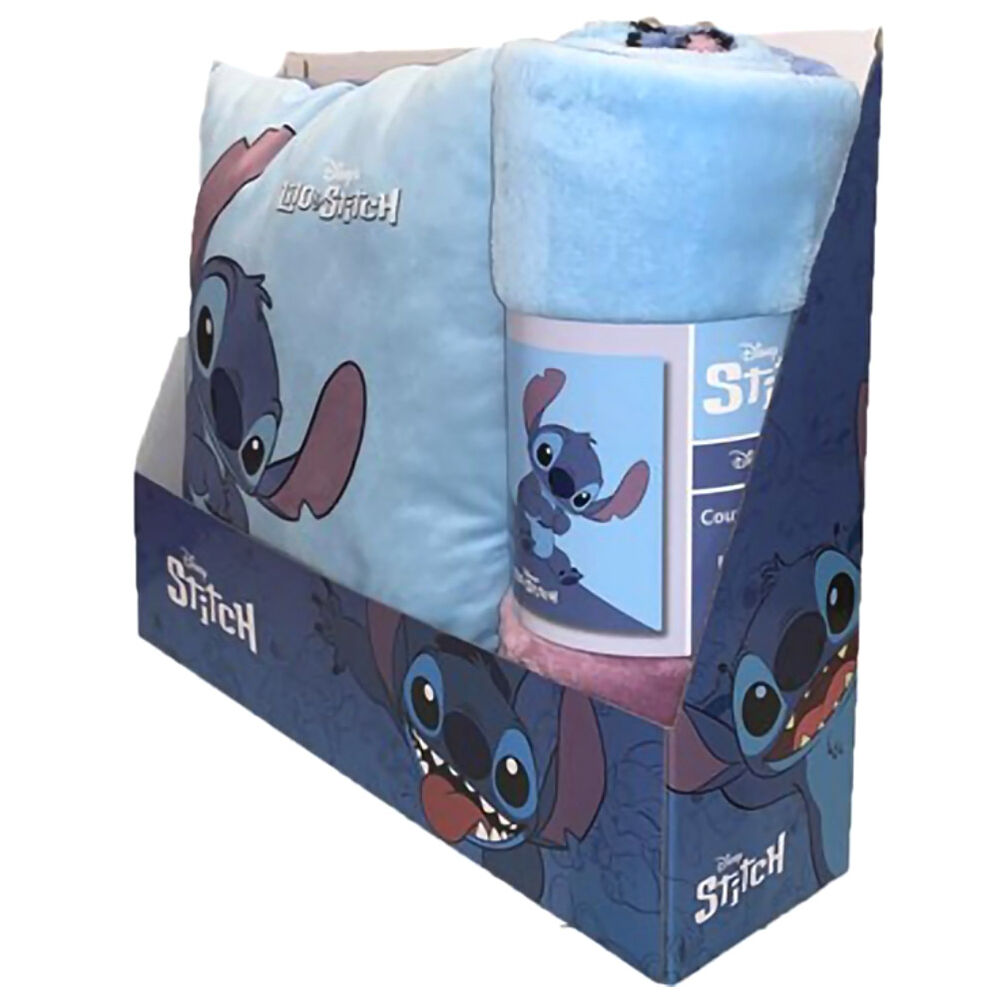 Disney Stitch Polar Blanket och Kudde Set