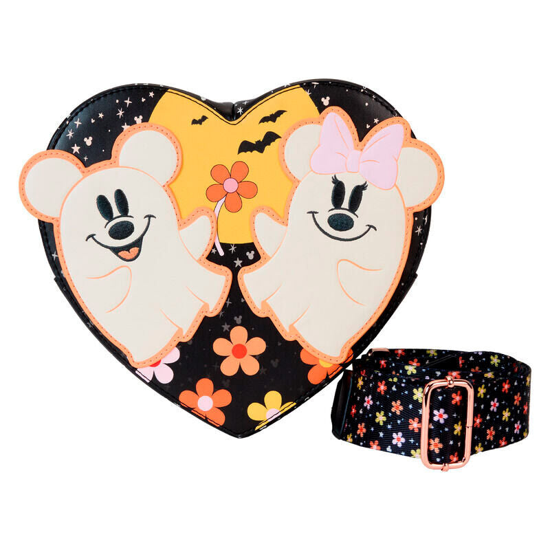 Loungefly Disney Mickey & Minnie Floral Ghost Axellväska