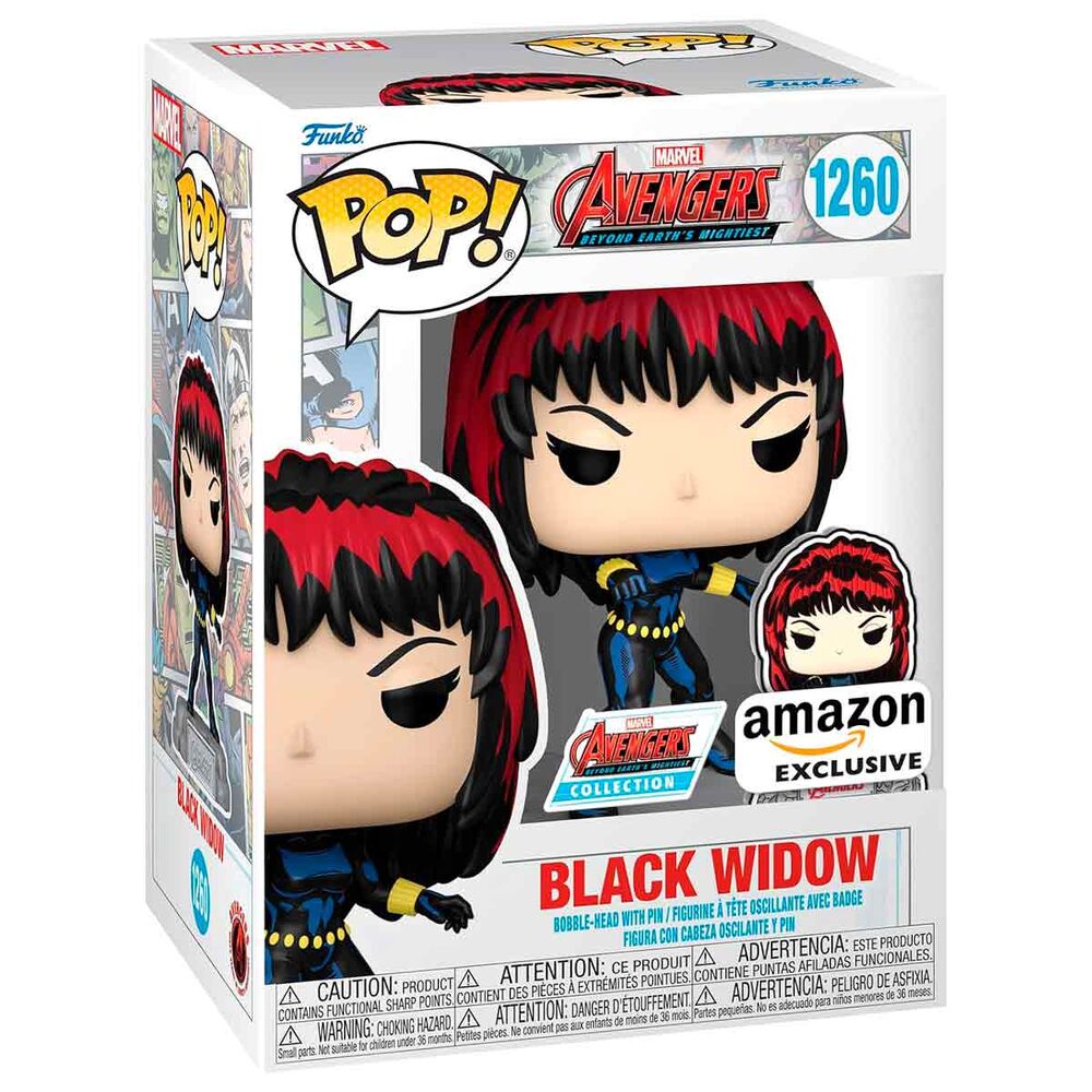 POP Figur Marvel Avengers 60-årsjubileum Comic Black Widow med Pin Exklusiv