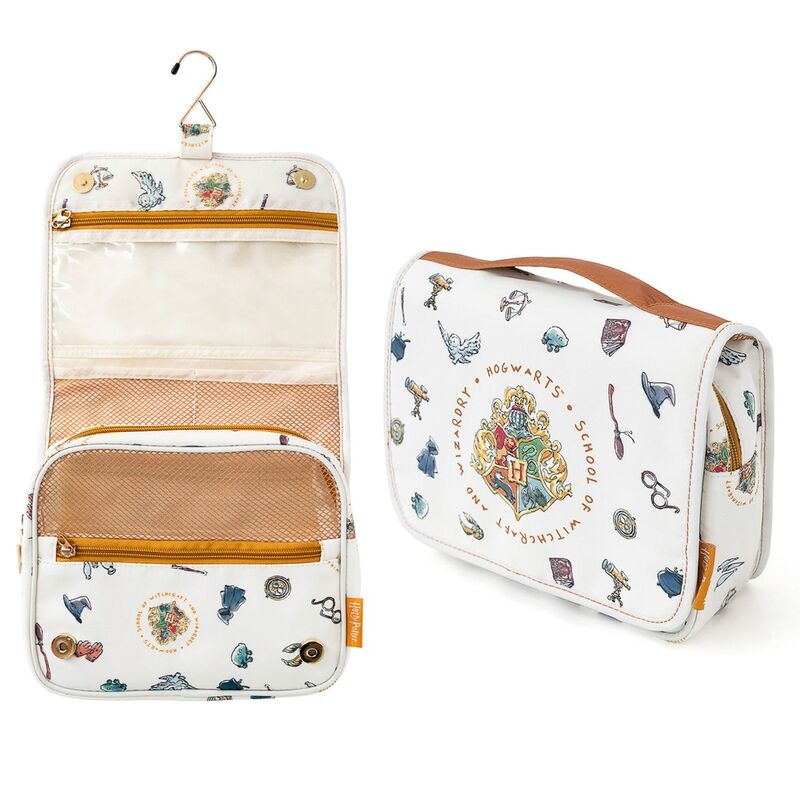 Unfold it to access its multiple compartments. Waterproof 100% polyester fabric with zip closures. Includes carrying handle and hanging hook.