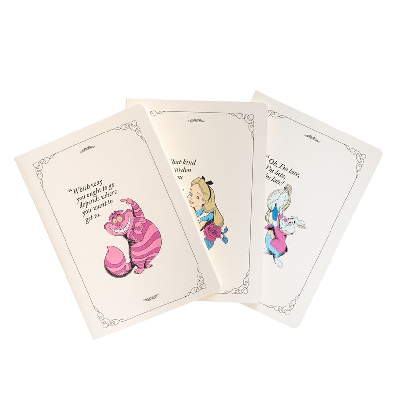 Disney Alice in Wonderland pack 3 A5 Anteckningsblocks