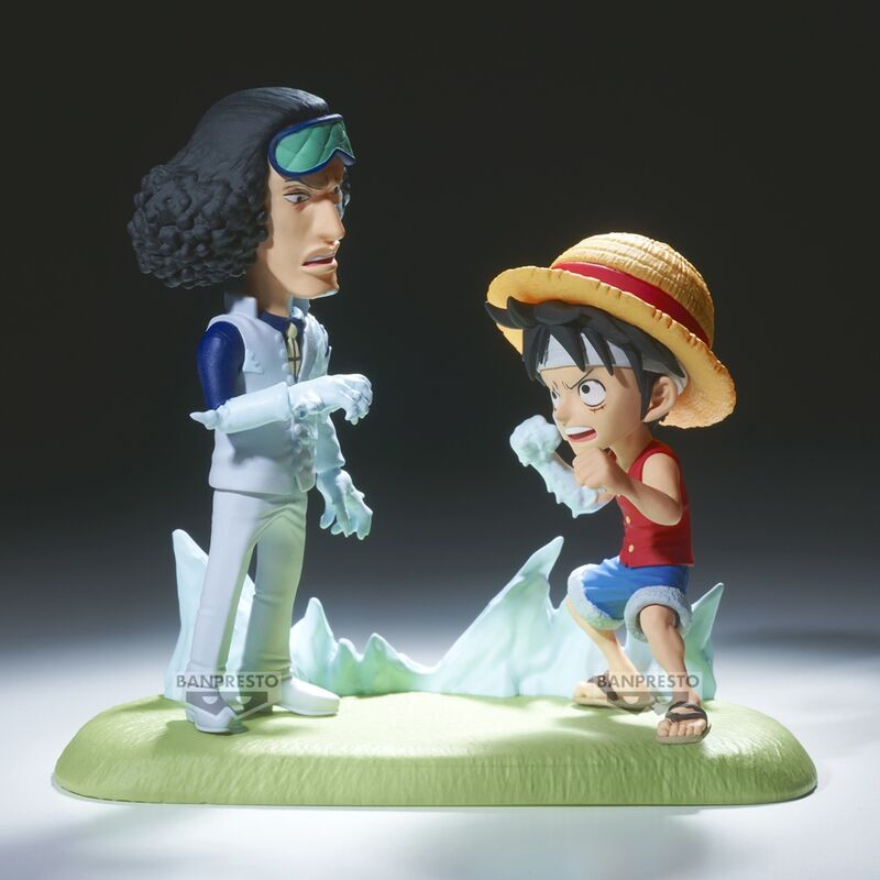 One Piece World Collectable Figur: Monkey D. Luffy vs Kuzan 9cm