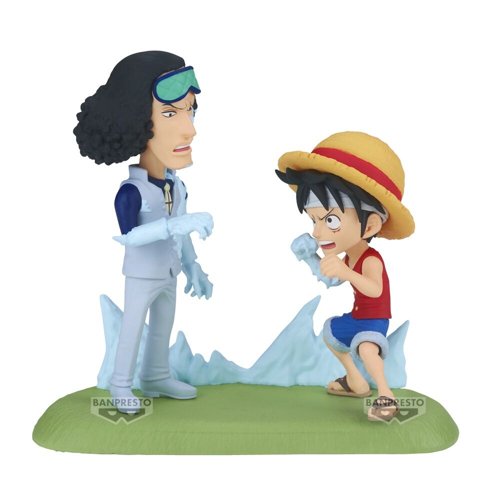 One Piece World Collectable Figur: Monkey D. Luffy vs Kuzan 9cm