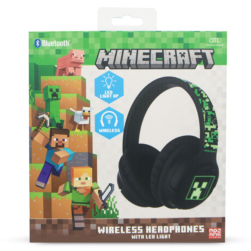 Minecraft Trådlösa LED Hörlurar