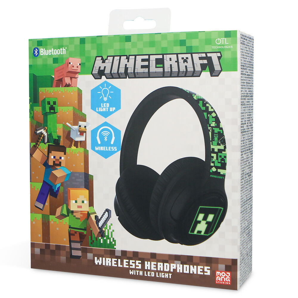 Minecraft Trådlösa LED Hörlurar