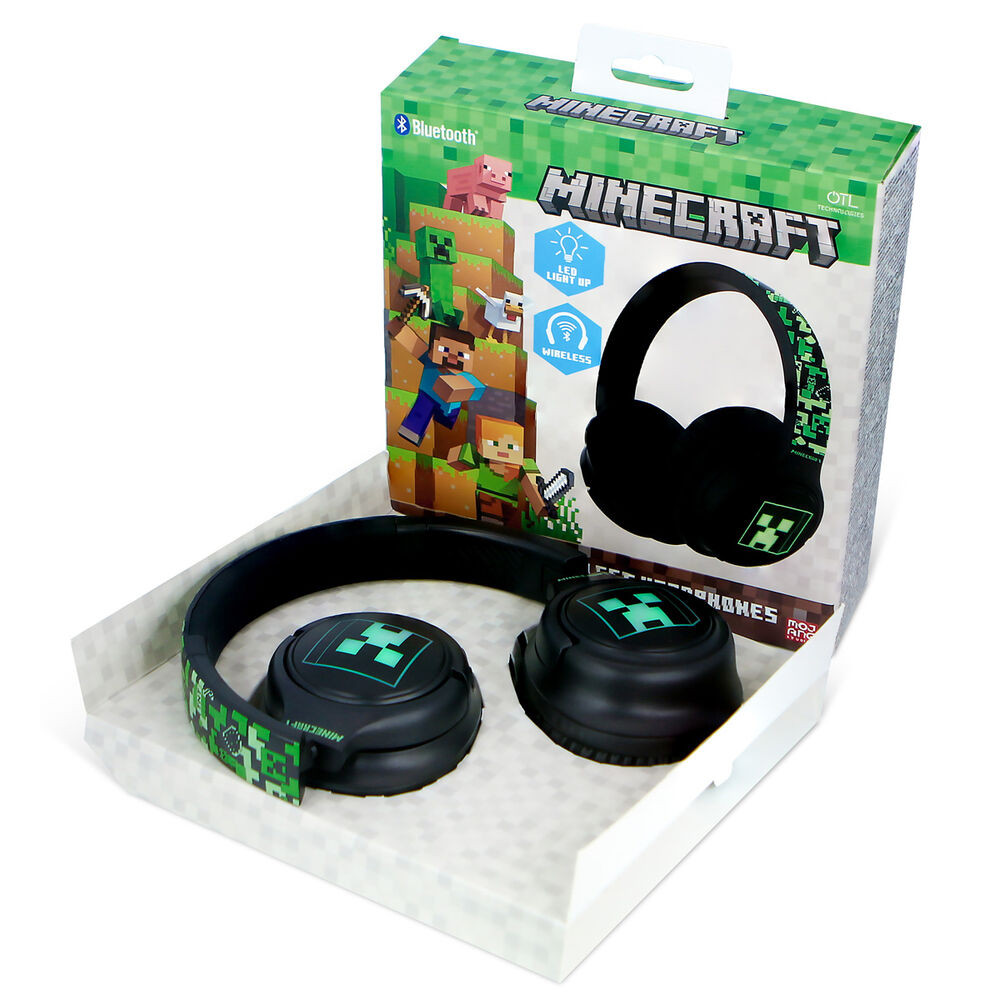 Minecraft Trådlösa LED Hörlurar