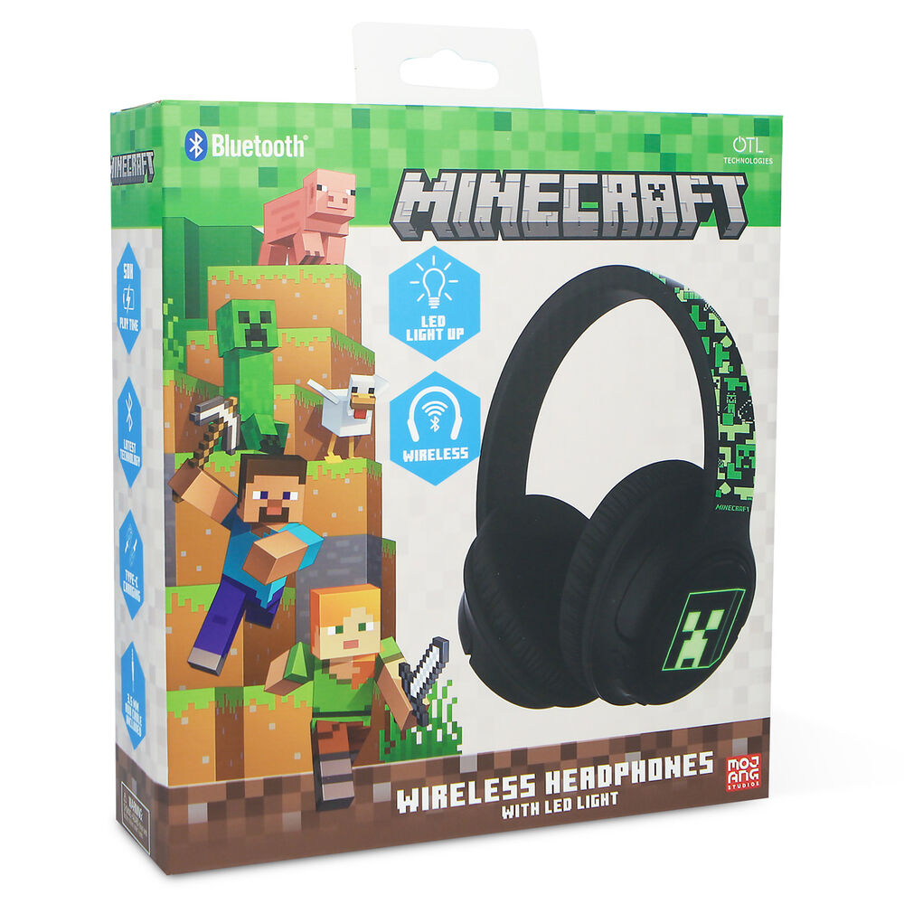 Minecraft Trådlösa LED Hörlurar