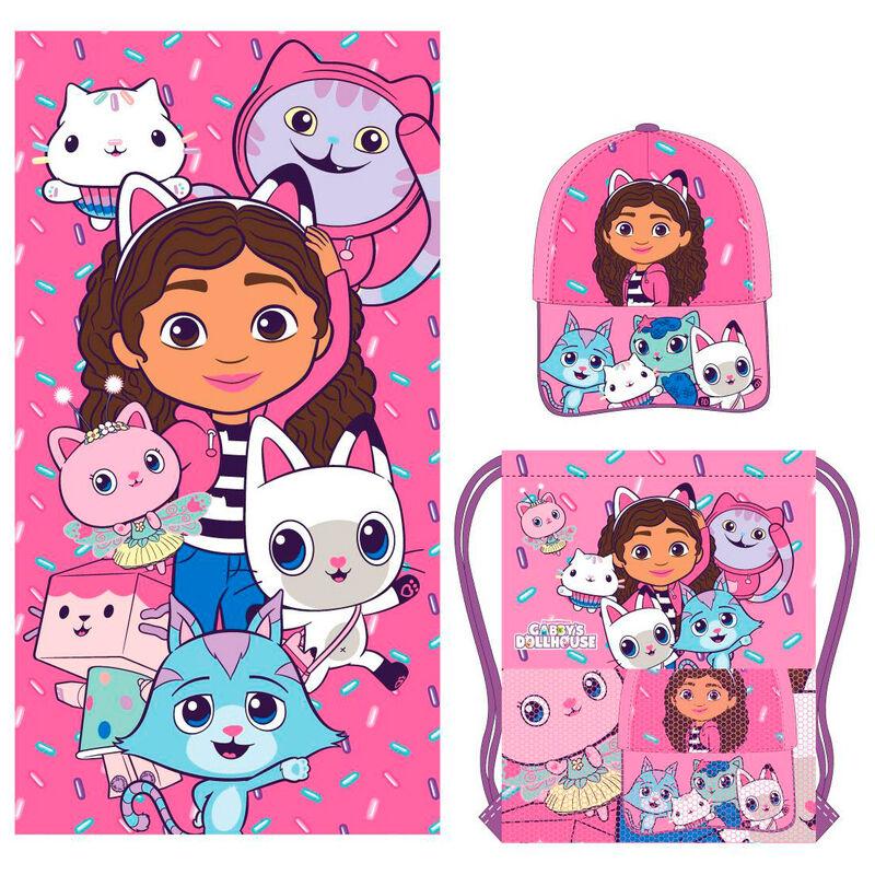 Gabbys Dockhus Set: Handduk, Väska och Kapsy