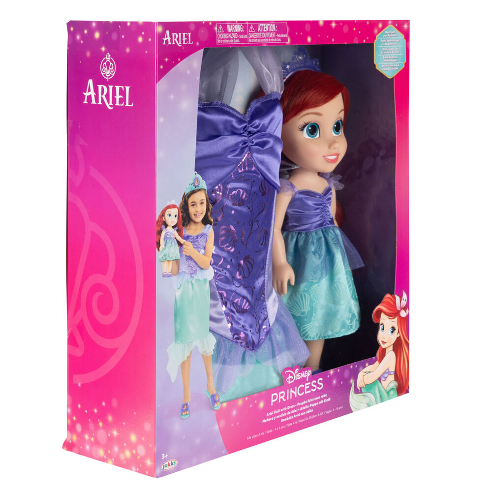 Disney Den Lilla Sjöjungfrun Ariel Docka + Kostym 38cm