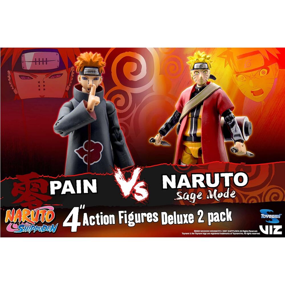 Naruto Shippuden Naruto vs Pain Sage Mode 25-årsjubileum setfigurer 10cm