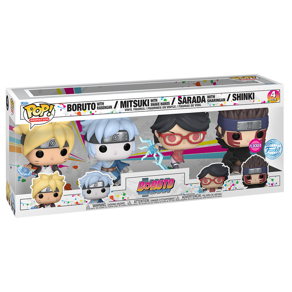 Boruto POP Pack 4 Figurer: Boruto, Mitsuki, Sarada och Shinki