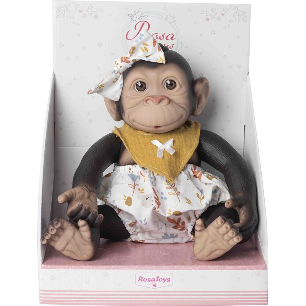 Reborn Baby Doll Monkey med Gula Pololo och Bib