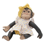 Reborn Baby Doll Monkey i Rosa Klänning och Gult