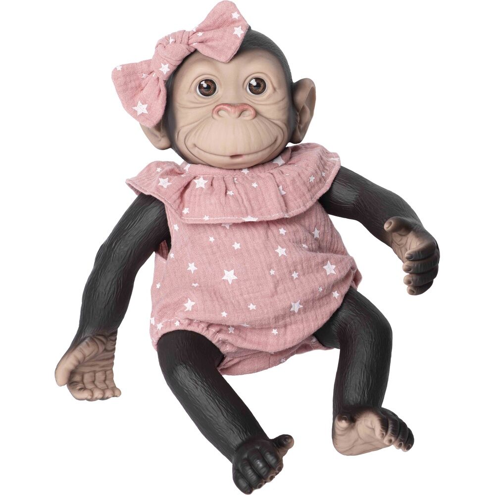 Baby Doll Reborn Monkey i Rosa Onesie