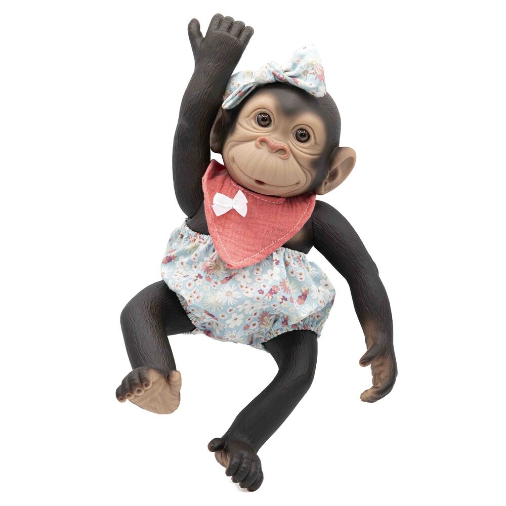 Baby doll reborn monkey med orange pololo och bib