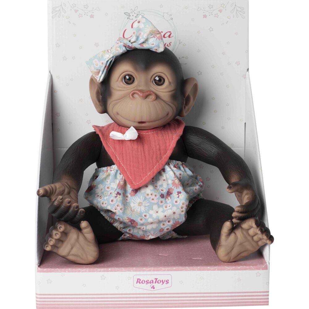 Baby doll reborn monkey med orange pololo och bib