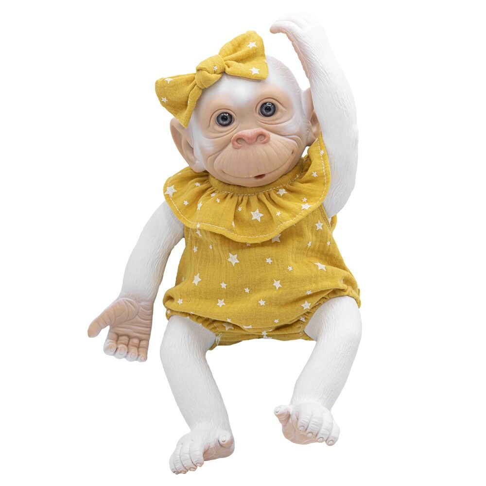 Baby Doll Reborn Monkey Flake Yellow Onesie - En Söt Klädsel för Ditt Barn