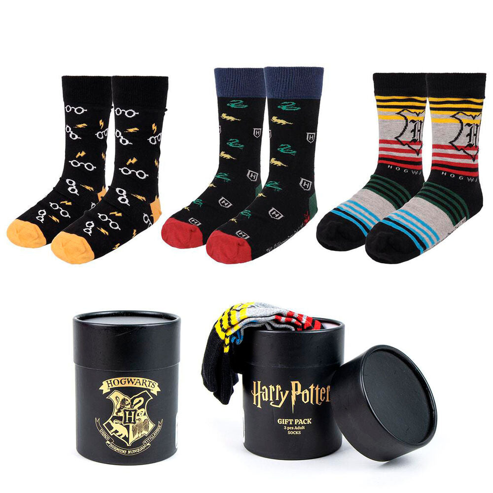 Harry Potter paket med 3 blandade strumpor för vuxna