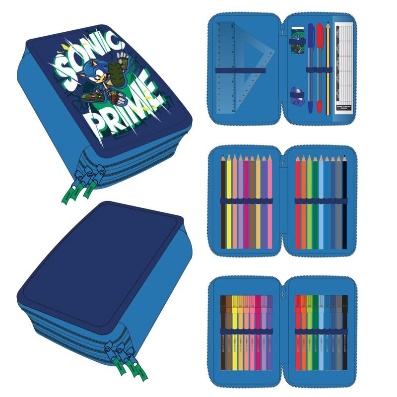 Sonic Prime Triple Pennfodral – Perfekt för Skolan