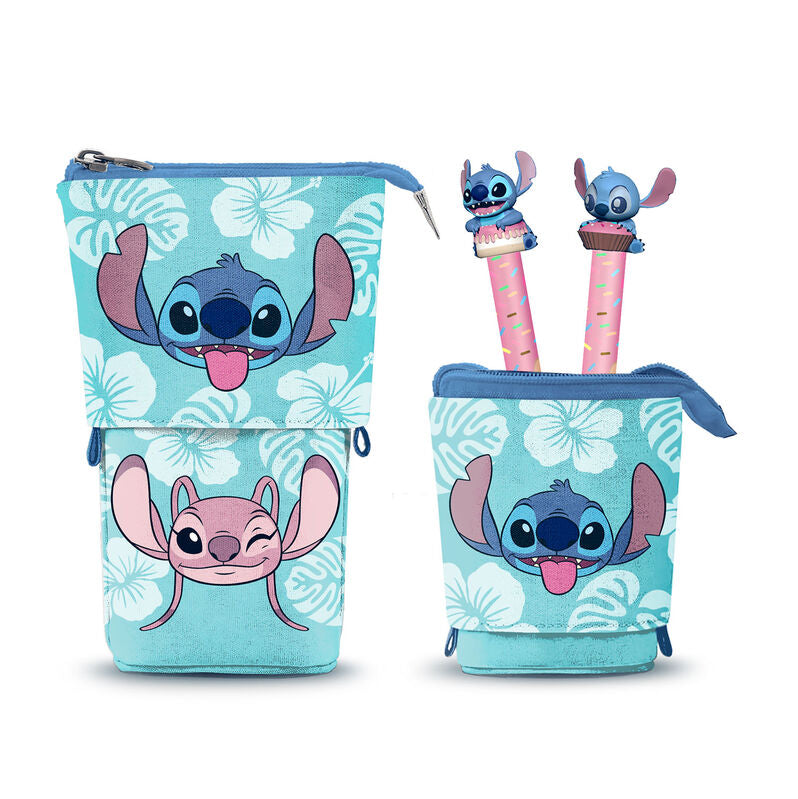 Disney Stitch Pennfodral med 2 raderbara pennor
